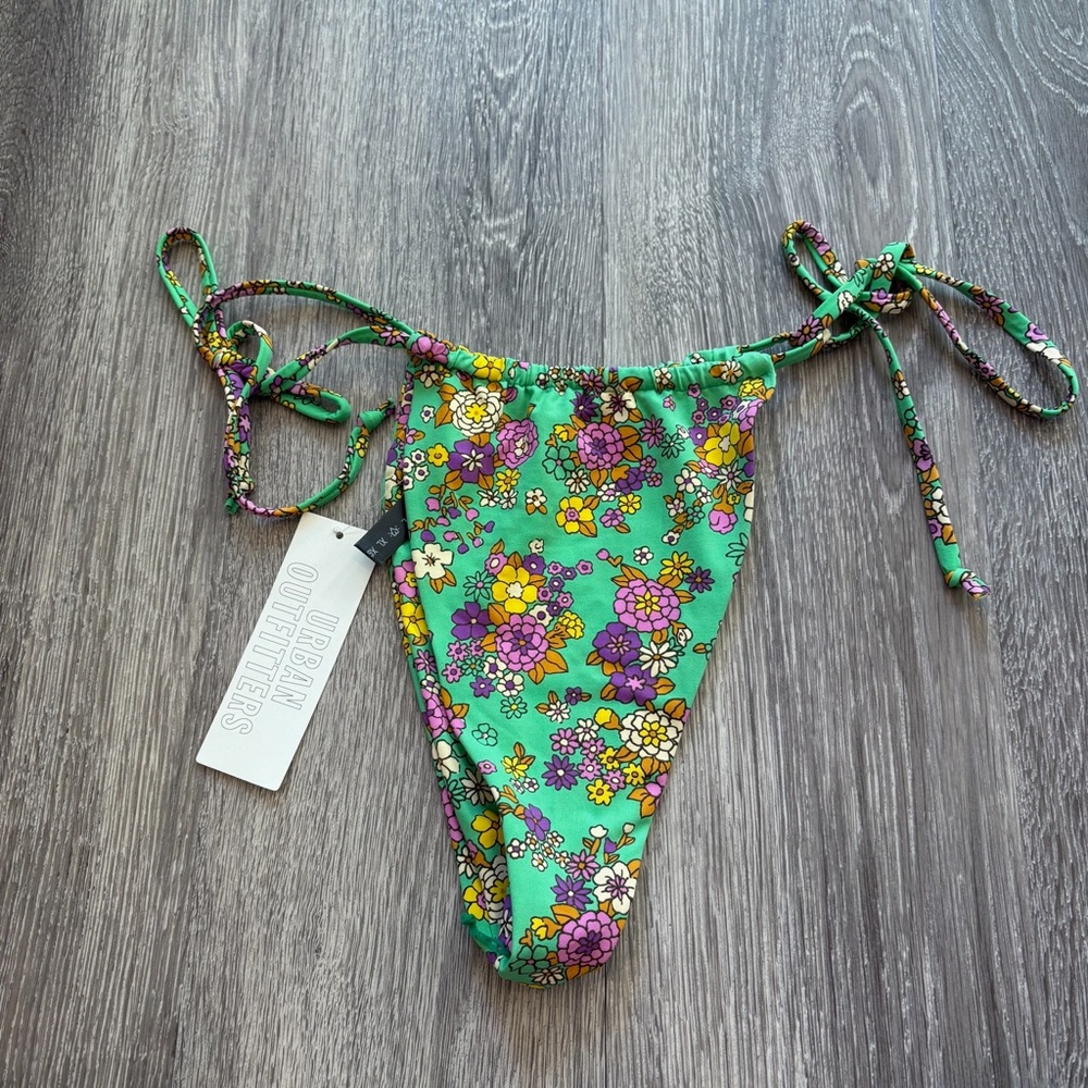 Urban Outfitters Green and Purple Paisley Bikini Bottoms